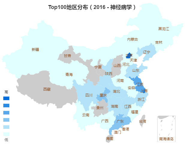 2016中国医院神经科科技影响力排行榜Top20